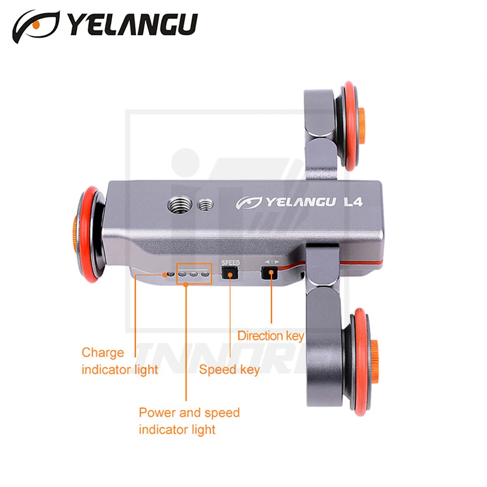YELANGU L4 беспроводной дистанционный моторизованный электрический трек слайдер Долли автомобиля видео шкив прокатки Скейтер для DSLR видеокамеры мобильного телефона