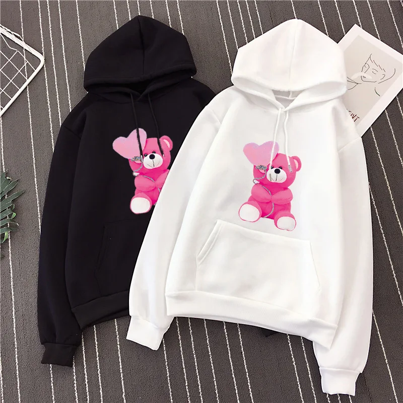 Harajuku FAMINGKA/Модная женская толстовка с капюшоном пуловеры мультяшным принтом пара