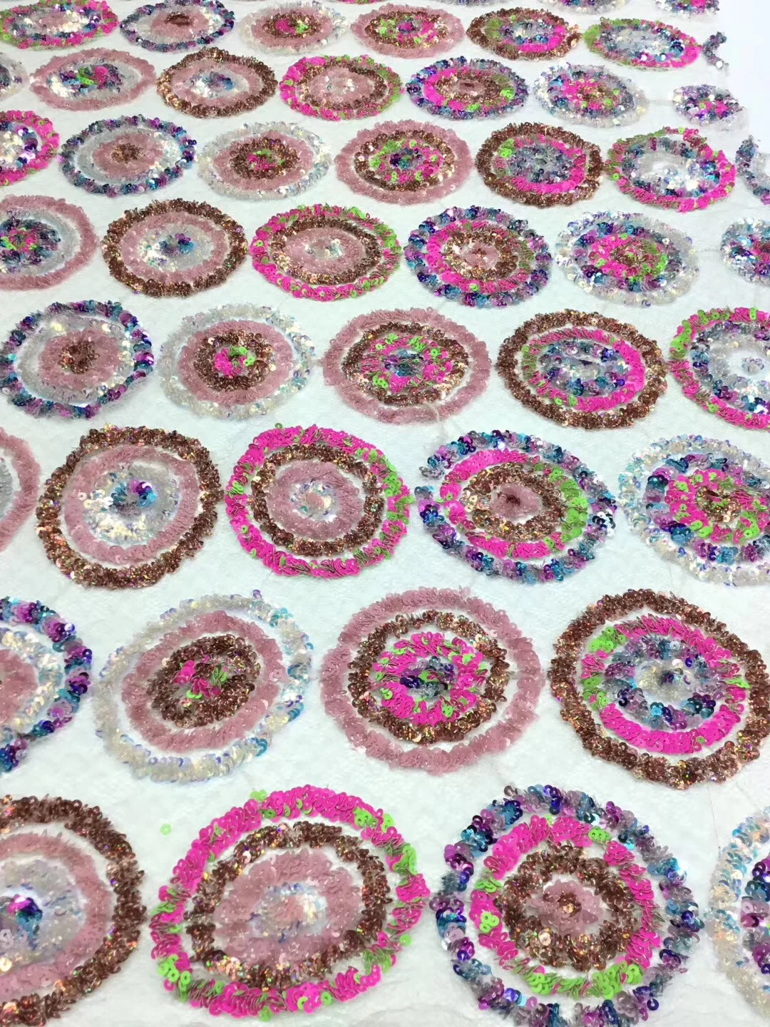 

Beautifical african lace fabrics Fashion multicolor sequins rotundity design net lace 5yards french lace for dresses ML1N826
