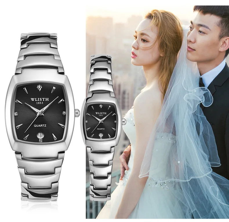 Пара часов для мужчин и женщин люксовый бренд из нержавеющей стали водонепроницаемые кварцевые часы с календарем светящиеся Reloj Mujer Hombre часы для влюбленных
