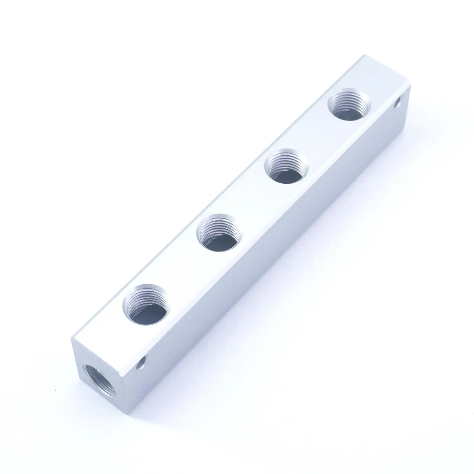 

G1/4" BSP 4 Way 6 Port Solid Aluminum Pneumatic Air Manifold Block Splitter