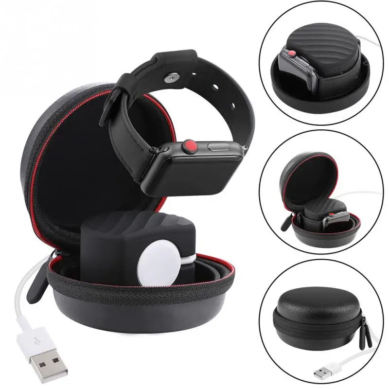 Portable Charger Charging Holder Dock Case For Apple Watch Series 4 3 2 1 Travel Hard Protective Bag Pouch Cover Zipper Box | Мобильные