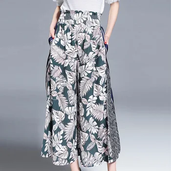 

Trousers Women Summer Bell Bottom Pants Chiffon Loose Reflective Comfortable Printing 2019 New Pattern Holiday Leisure Fashion