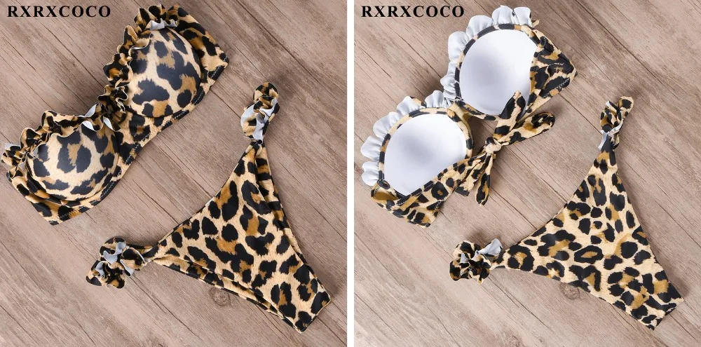 RXRXCOCO, сексуальный пуш-ап бикини, женский купальник,, бандо, пляжная одежда, бразильский комплект бикини, купальник, купальный костюм, купальники