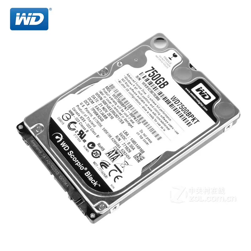 WD Black 750Gb 2.5" SATA II Internal Hard Disk Drive 750G HDD HD