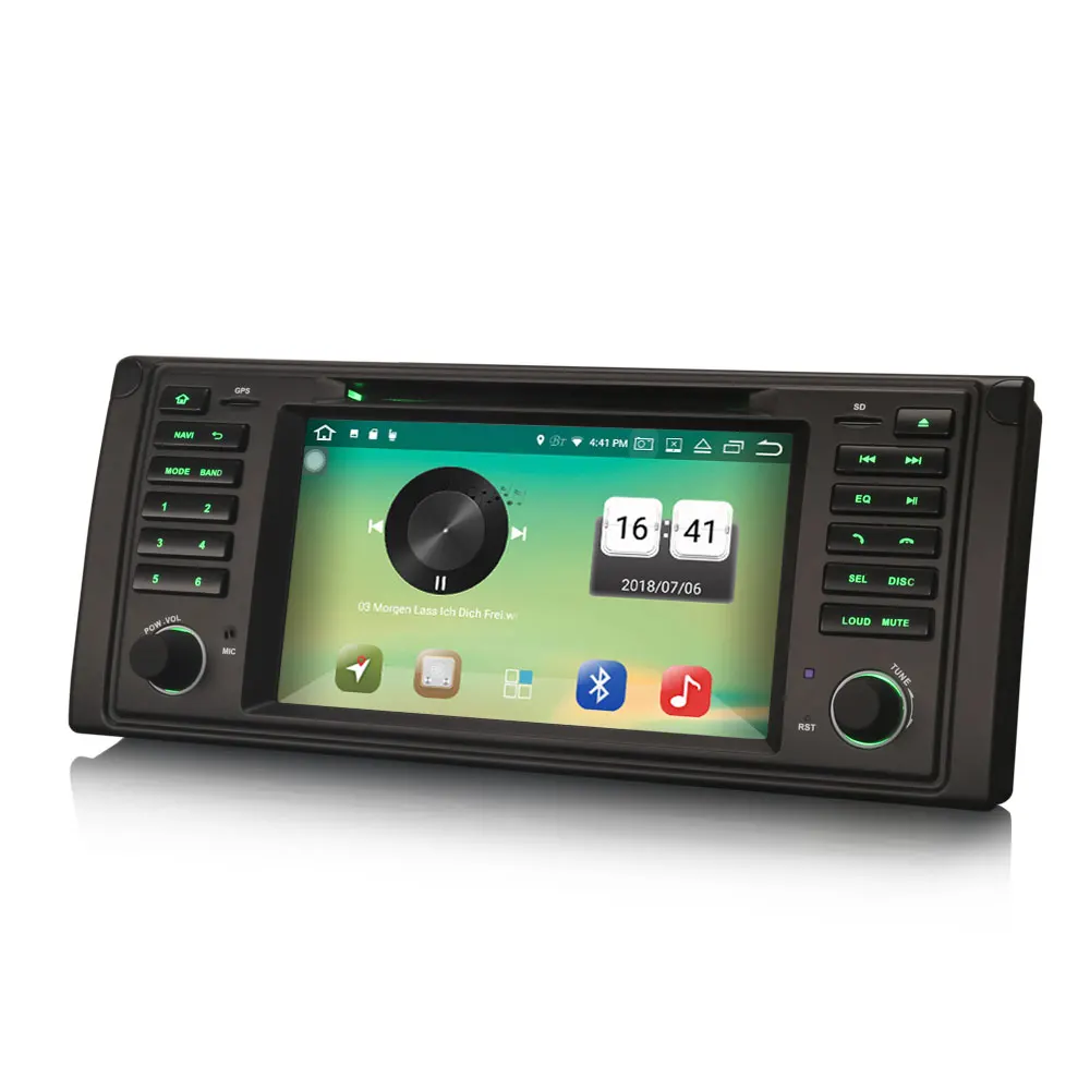 Best 7" Android 8.0 Oreo OS Car DVD GPS Radio for BMW E39 M5 1999-2003 & BMW E39 1995-2003 & BMW E38 1994-2001 & BMW X5 E53 2000-2007 2