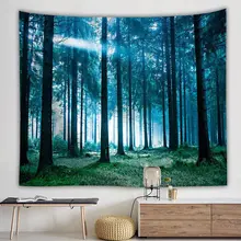 wild woodland tapestry nature scenery wall hanging decoration trees forest tapiz modern farmhouse decor