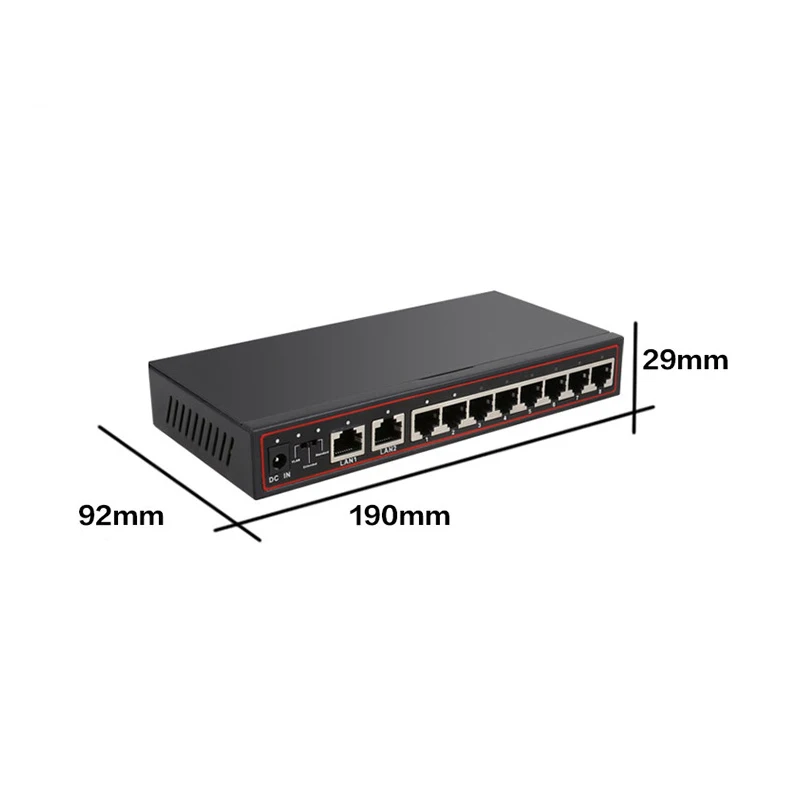 Сетевой коммутатор Spoe 250 м 10 портов сетевой POE Power Over Ethernet для IP камеры 100 Мбит/с