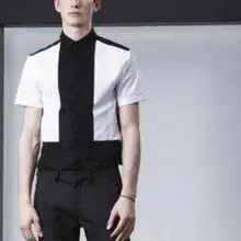 S-5XL! новая мужская одежда модный стилист волос Корейский Подиум Стиль Улица Bump сшивание рубашка плюс размер певица костюмы