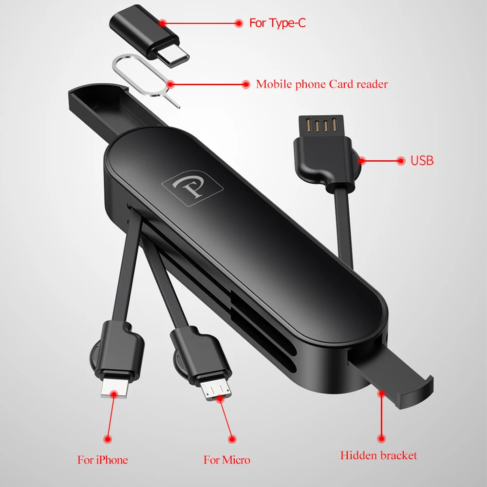 USB кабель Oatsbasf 3 в 1 для iphone 7 Samsung Galaxy S9 кабели быстрой зарядки мобильный телефон