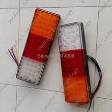 one pair E-mark 12V 24V LED tail light boat trailer truck ute cavaran rear combination lamp