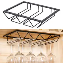 Европейский держатель для бокалов вина без ногтей из кованого железа с тремя рядами вверх дном бокалы витрина домашний бар Винная стойка(черный