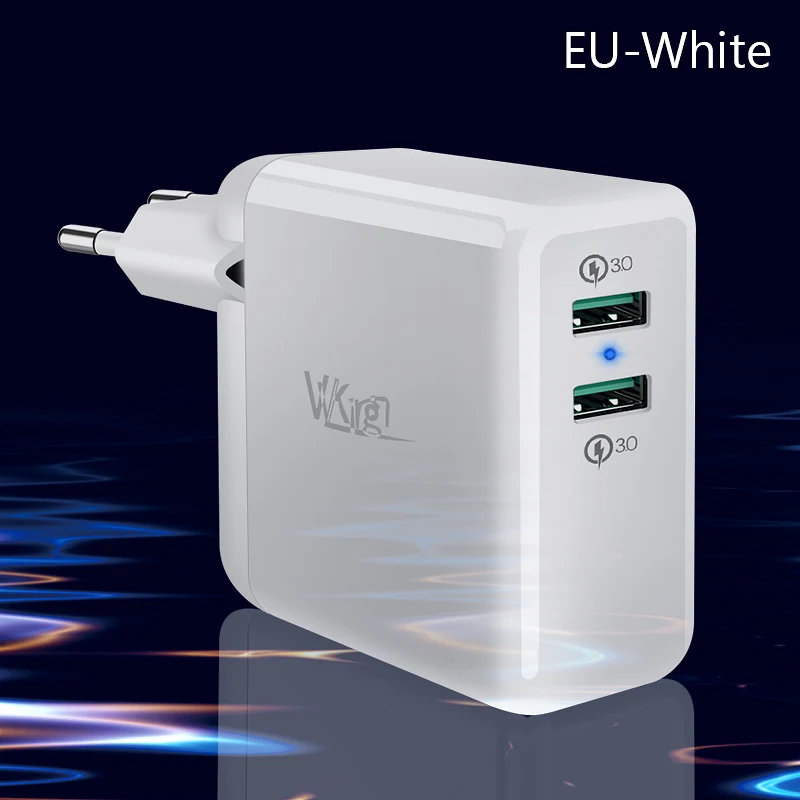 VVKing USB быстрое зарядное устройство 36 Вт двойной Quick Charge 3,0 для iPhone samsung Galaxy Xiaomi huawei LG QC3.0 зарядка EU/US зарядное устройство для телефона - Тип штекера: EU-White