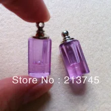 Ярмарка фиолетовый духи Стекло флакон кулон винтовой крышкой Jewelry Подвеска Tube кулон