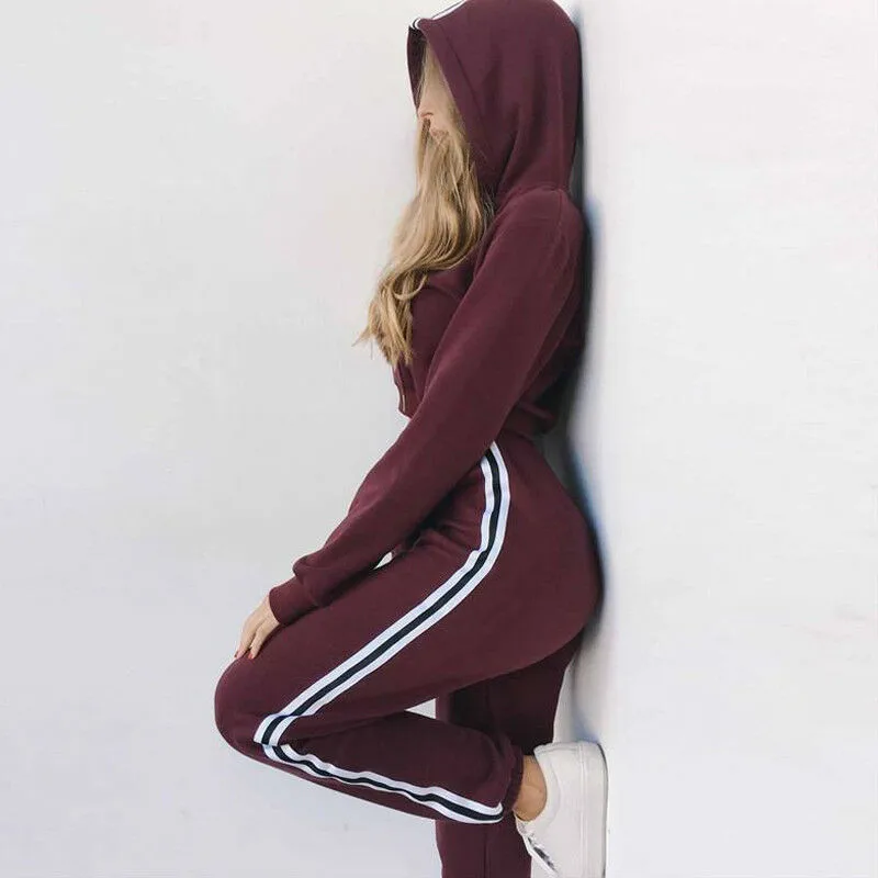 

2Pcs Women's Clothes Set Tracksuit Hoodie Sweatshirt Pink Red Tops Pants Set Casual Sports Sweat Suit 2019 New Hot Sale Summer