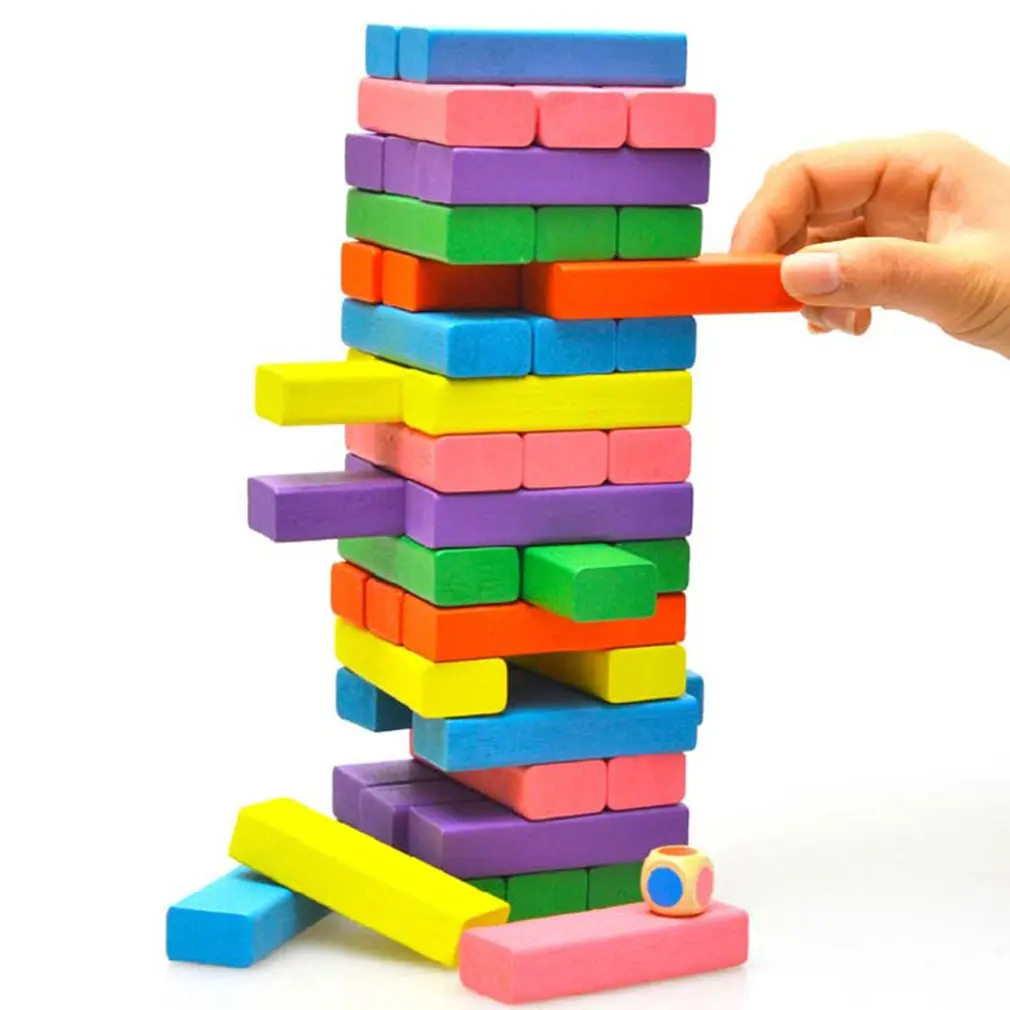 High Piles of Music Pumping Building Blocks DIY 3D Wooden Stacking