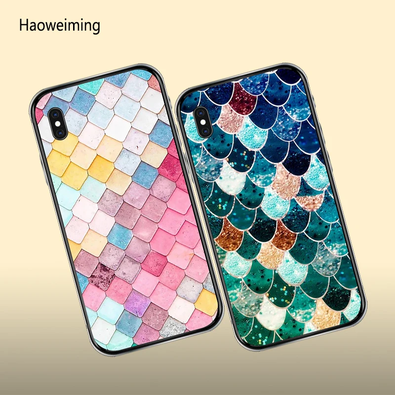 

Fish Scale Print Phone Case For iPhone X XR XS Max Couqe For iphone 5S 6S 7 8 Plus Cover Slim Soft Silicone Cases Capa