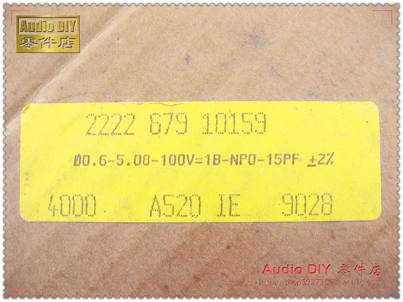 Голландский BC 20 шт/50 шт 15pF/100V 2% NP0 Высокоточный Серебряный пленочный керамический конденсатор(с оригинальной коробкой