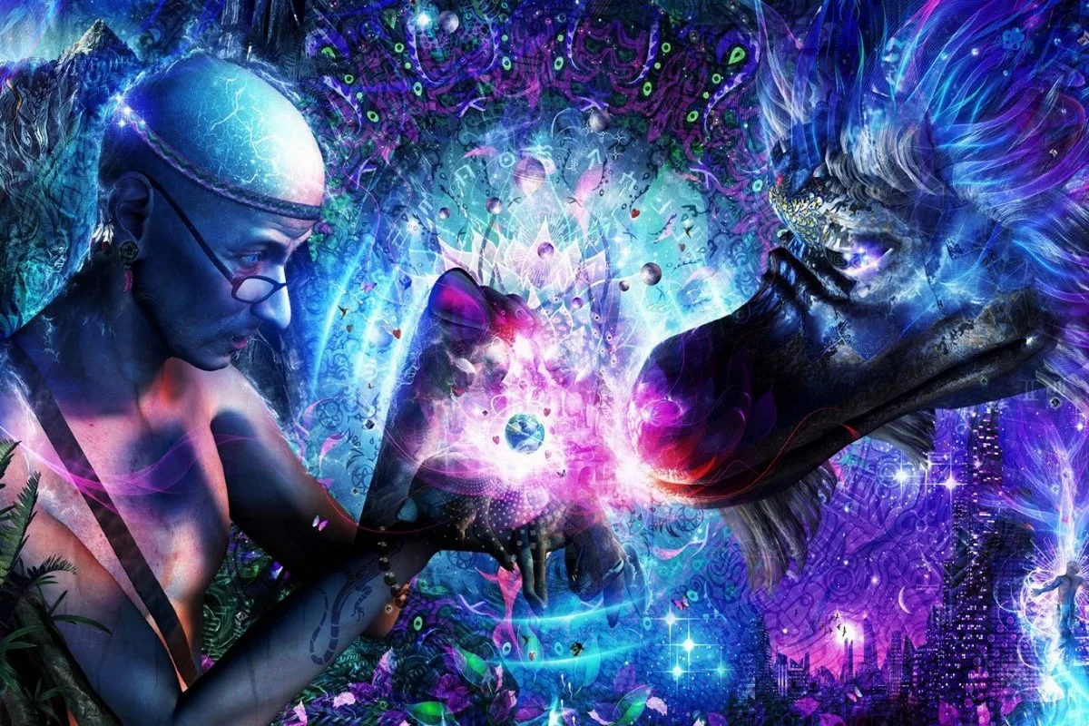 Canvas Poster abstract artwork Sacred Geometry spiritual psychedelic