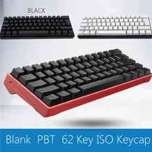 Thick PBT 62 Keys ISO Keycap White Black Mechanical Keyboard Keycaps Blank OEM Profile Key Caps For Gaming Keyboad
