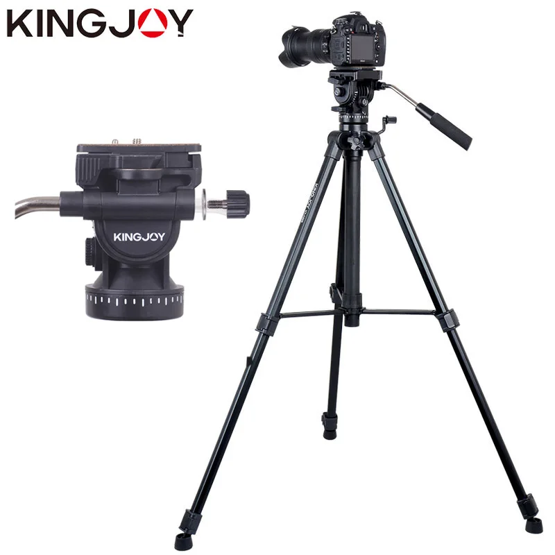KINGJOY VT 1500 Tripod Camera Profesional Aluminum Stand For All Models Video Holder Stativ