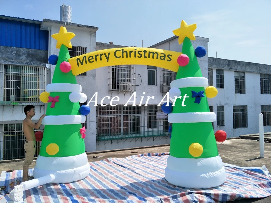 Высокое качество привлекательное Надувное Дерево Рождественская Арка вход для украшение для вечеринки