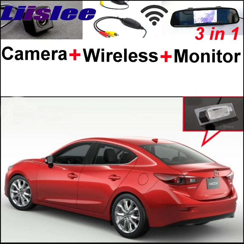 

3 in1 Special Rear View Camera + Wireless Receiver + Mirror Monitor DIY Parking System For Mazda 3 Mazda3 Sedan 2013~2015