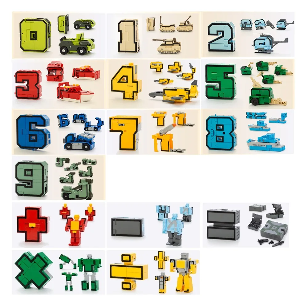Details about   15PCS Transformation Number Robot Educational Toy for Children Assembling