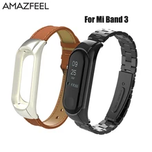 Amazfeel Mi Band 3 Strap Metal For Original Xiaomi Mi Band 3 Stainless Steel Bracelet MiBand 3 Wristbands Replace Wrist Strap