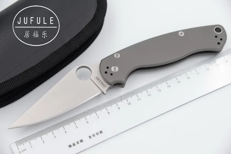 JUFULE OEM ParaMilitary 2 C81 Titanium handle S30V blade ball bearing Folding kitchen outdoors multi EDC