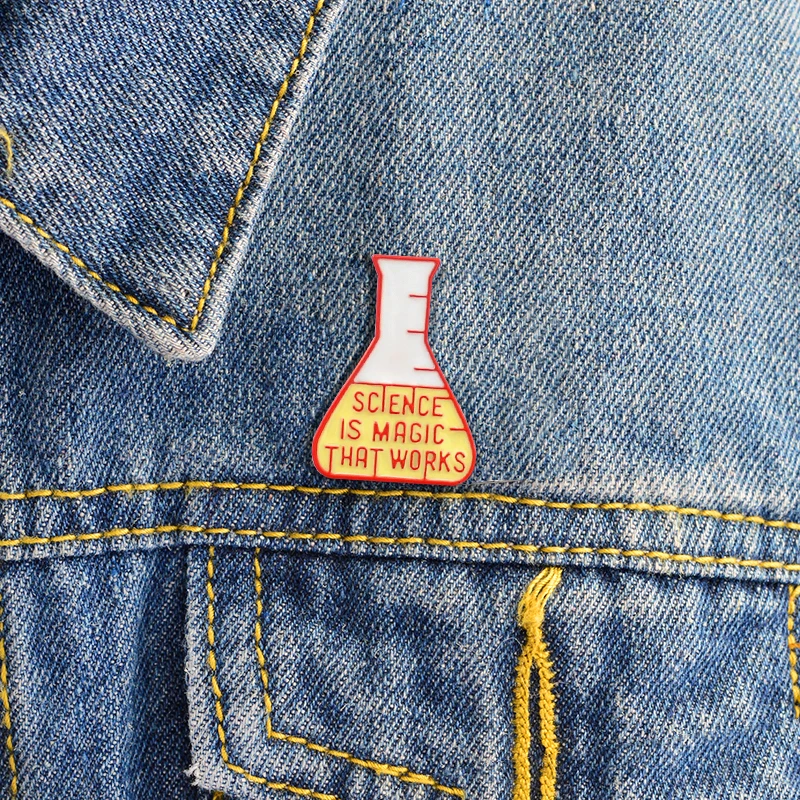 

New Science Bitch Pins Brooches Badges Chemical X Science Is Magic That Works Science Experiment Cup Science Lover Gift