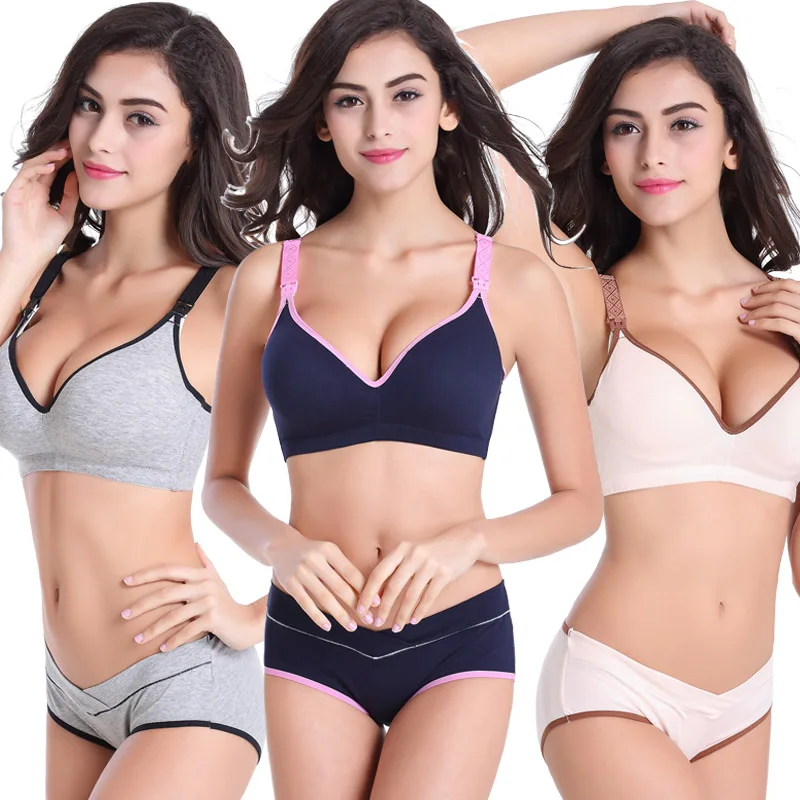 

Maternity Nursing Bra+Panties Underwear Set Pregnancy Breastfeeding Bra Clothes For Pregnant Women Feeding Underwear Briefs Bra