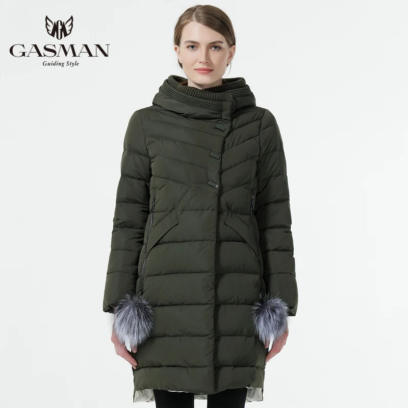 GASMAN Coat and Jacket Women New Winter Collection 2018 Fashion Down Parka Long Thickening Bio Down Jacket For Women Natural Fur