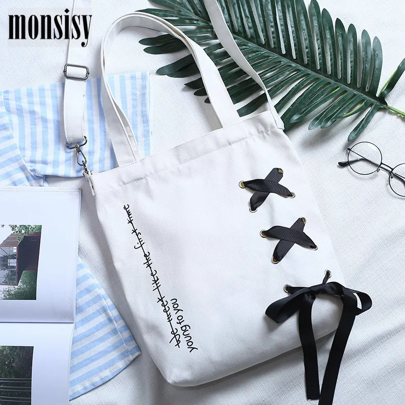 Monsisy/ Холщовая Сумка-тоут для женщин, сумка для покупок, сверхмощная Повседневная сумка для путешествий, Студенческая женская сумка на плечо, сумка-мессенджер