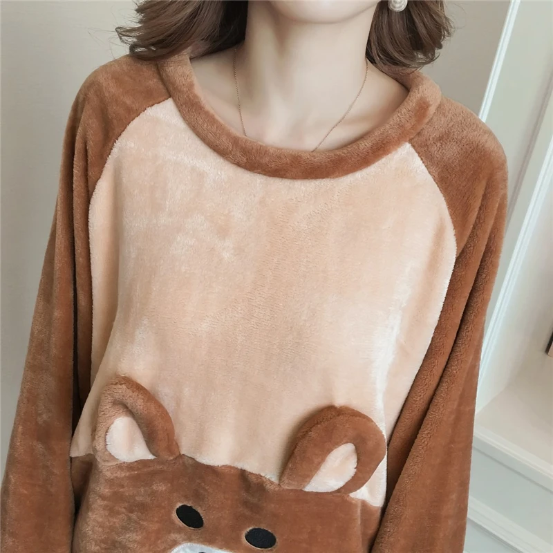 Пижама женская теплая из кораллового флиса зимний комплект двух