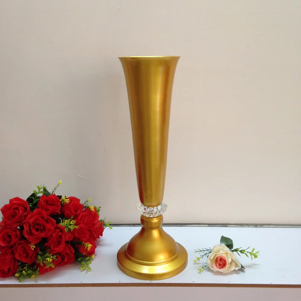 53cm /20.8" Wedding Flower Vase Gold Table Stand for Wedding cyrstal
