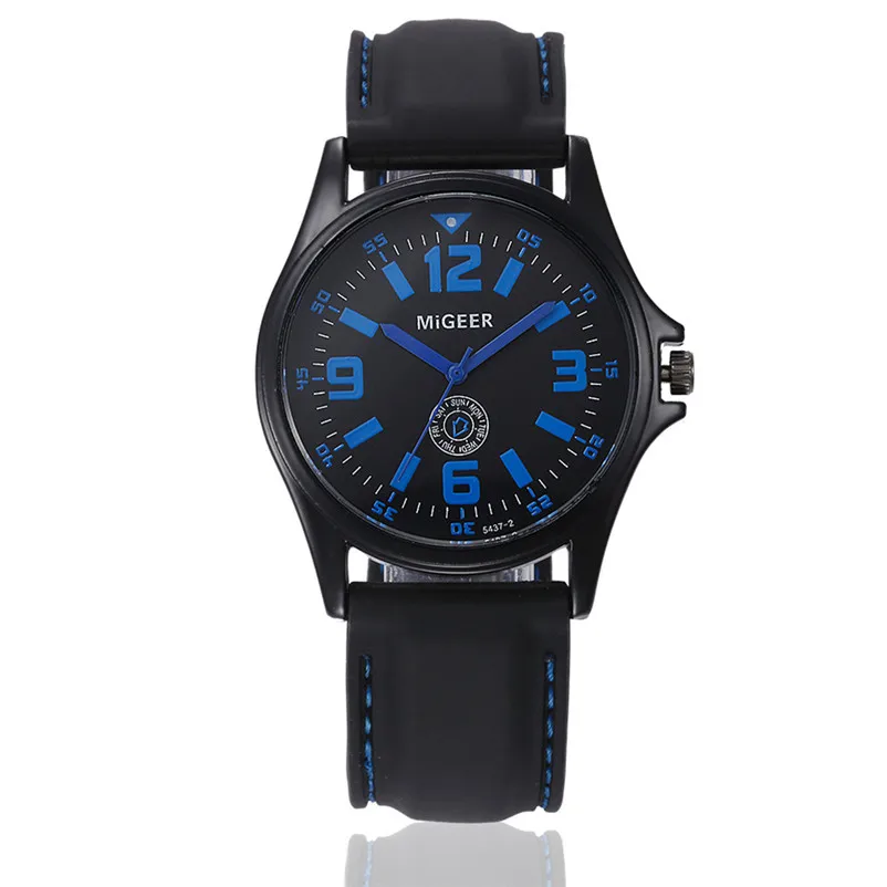 Men Watch Sport Black Silicone Strap Quartz Hours WristWatch Hook Buckle Desktop Clock Relogio Masculino relojes hombre 3M24#N (6)