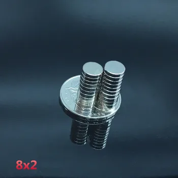 

50PC 8x2mm neodymium magnet 8mm*2mm strong rare earth neodymium magnets 8*2mm NdFeB permanent round magnetic 8mm x 2mm