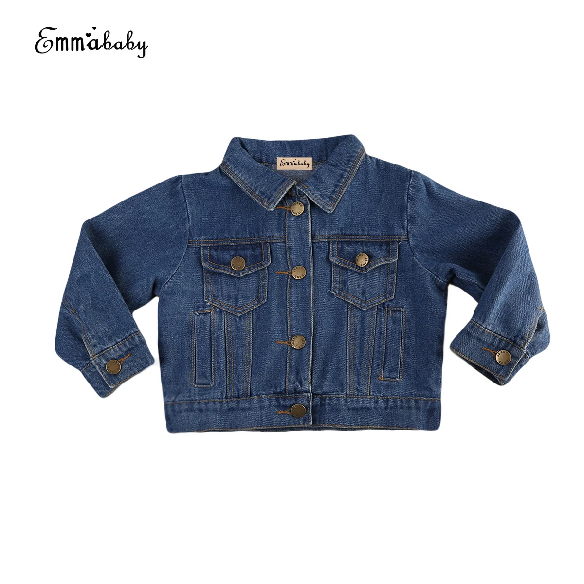 Baby Boys Girls Fall Jeans Jacket Long Sleeve Pocket Denim Jacket Coat Children Boy Girl Coat 1-6Y