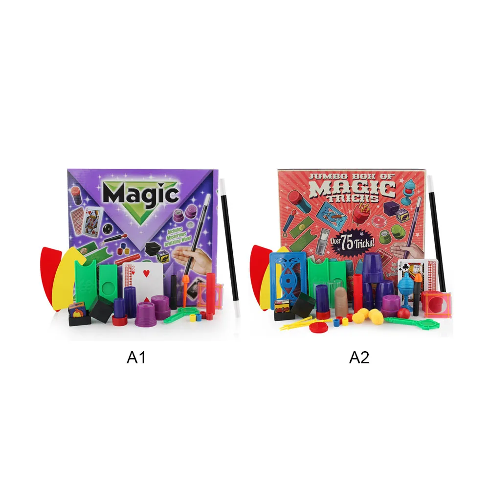 

Children Magic Toys Kit Beginner Simple Magic Props Set Kids Educational Toys Close-up Stage Big Gift Box Adult Children