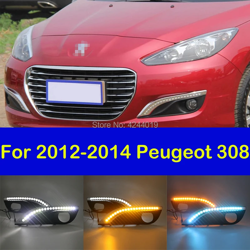 

smRKE Car Light Fog Lights Daytime Running Lights LED Light Bar For 2012-2014 Peugeot 308