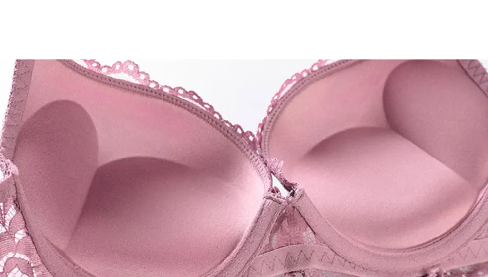 Underwear Set Sexy Lace Mesh Bra and Panty Flower Embroidery Push Up Seamless Adjustment A B Cup Lingerie For Women High Quality