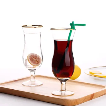 

400 ml transparent golden breakfast milk cup juice cup golden edge glass custom-made foreign trade single summer juice