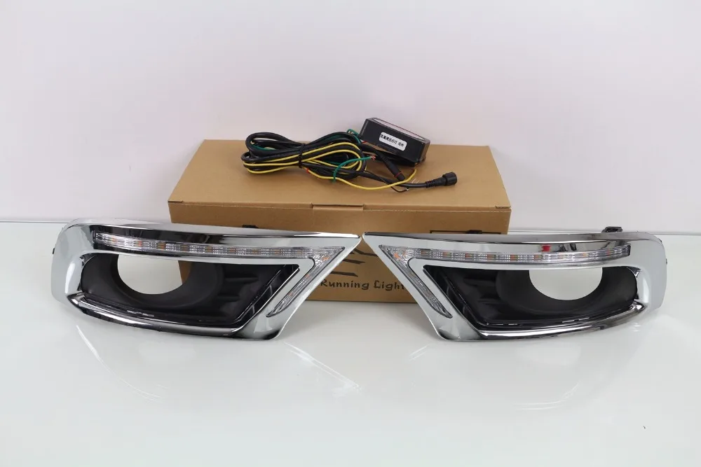 Qirun Led drl daytime running light for Toyota Camry 2009 2011 with moving yellow turn signals