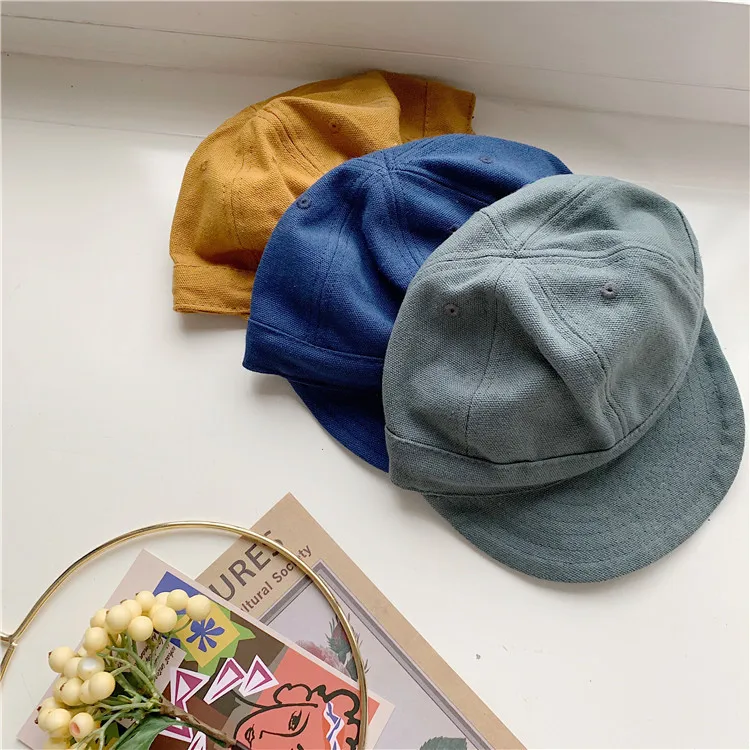 

Spring Autumn fashion boys peaked cap 2019 solid color all-match casual baseball hats kids children hat