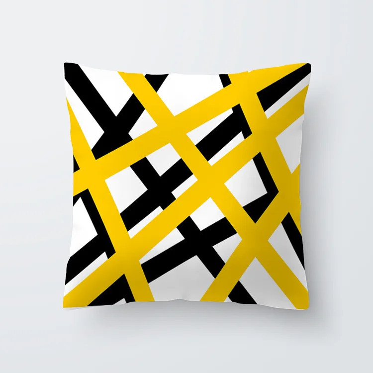 

45x45 Nordic Cushion Vintage Yellow Grey Geometric Pillows Cushions Covers Throw Pillow Case Pillowcase