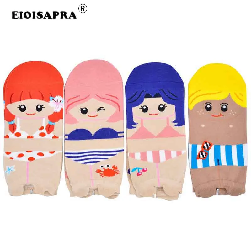 [EIOISAPRA] женские носки японский новый продукт Хлопок Забавный счастливый каваи носки креативное прелестное бикини девушка Calcetines Mujer