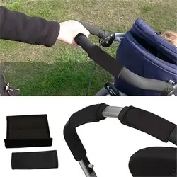 1 пара Новые детские черные коляски коляска передняя ручка неопрена волшебный клейкие ленты бампер бар крышка Bebek Arabasi
