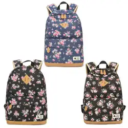 AOLIDA высокое качество рюкзак Флора рюкзак для девочек холст школьная сумка для учебников Колледж сумка для ноутбука Для женщин Daypack