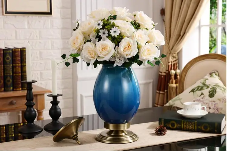 Современная керамическая ваза в стиле ретро, настольный искусственный цветочный горшок, украшение для дома, ремесла, Свадебный Рождественский подарок, офисное украшение